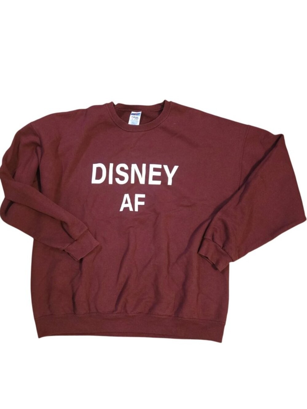 Disney AF Burgundy Crewneck Sweatshirt 2XL NuBlend Cotton Polyester Blend